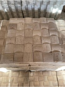 Resim Polen Stone Hasır Model Light Traverten Fileli Duvar Kaplama Doğal Taş 