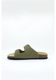 Resim Lumberjack Jolıe Nu 4fx Haki Hakiki Deri Comfort Casual Tokalı Terlik Haki 