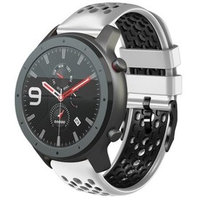 Resim Amazfit Gtr 47mm 22mm İki Renkli Nefes Alabilen Silikon Saat Kordonu 