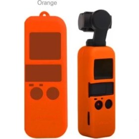 Resim Profisher Dji Osmo Pocket Için Renkli Silikon Koruyucu Kılıf Buyun Askılı Kordon Turuncu 