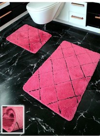 Resim Savera Fuşya 2li Banyo Paspası 60x100 50x60 Cm Fuşya 