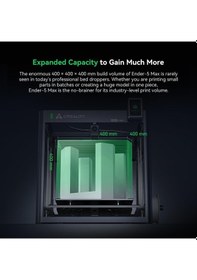Resim Creality Ender-5 Max 3d Yazıcı, Büyük Hacimli Kask Yazıcısı, Ultra Hızlı 700 Mm/s, Alüminyum Çerçeve, Otomatik Yatak Seviyelendirme, Durum Ekranı, Geniş Kurulum Alanı 400 400 400 Mm 