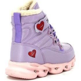 Resim Trendyshose Tw-009065 Bebe Kız Çocuk Termal Kürklü Işıklı Garantili Bot Lıla Lila 