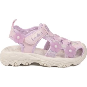 Resim United Colors Of Benetton Lila Cırtlı Hafif Kız Çocuk Sandalet BNI-11408 P 