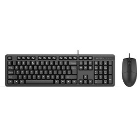 Resim A4-Tech KK-3330 USB FN-Multimedya Kablolu Siyah Q Klavye ve Optik Mouse Seti A4-Tech