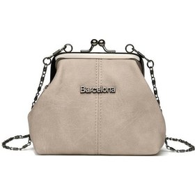 Resim Barcelona K21 Mini Boy Yıkama Deri Burslu Kadın Kese 21-k Barcelona 1907-7 Bej 