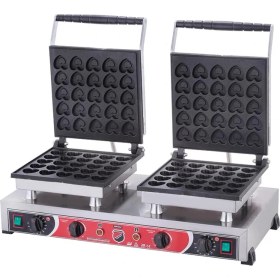 Resim Işıkgaz Silverınox Kalpli Bubble Waffle Makinesi, Çiftli, Kapaklı, Elektrikli 