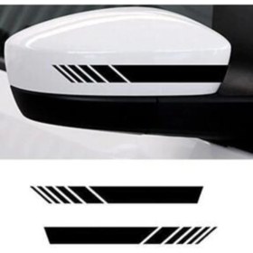 Resim Mcem Store Oto Yan Ayna Şerit Sticker Siyah 15*2 cm 