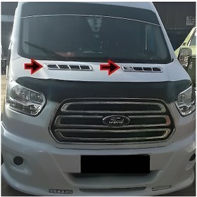 Resim Servetoto Ford Transit Krom Ön Kaput Havalandırma Izgarası 2 Parça P.Çelik 2014 > 2018 