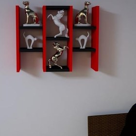 Resim SALUE ÇOK AMAÇLI RAF (Kırmızı Siyah) 