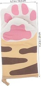 Resim STOBOK Sevimli Kedi Paw Fırın Eldiveni Kadınlar Için Isıya Dayanıklı Mutfak Eldiveni Komik Kedi Temalı Mutfak Aksesuarları Pişirme Pişirme 