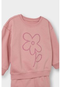 Resim Defacto Kız Bebek 2li Takım İçi Yumuşak Tüylü Baskılı Sweatshirt Eşofman Altı E8995a525aupn111 Pembe 