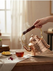 Resim Bakır Demlik İşlemeli Bakır 