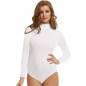 Resim 6 Adet Nbb Bayan Balıkçı Yaka Uzun Kollu Çıtçıtlı Body 2960 Beyaz 