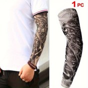 Resim 1 adet Moda Unisex Kafatası Sahte Slip On Dövme Kol Kolluk Seti Bisiklet ve Sürüş için 