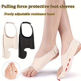Resim 1 Çift Ayarlanabilir Çekme Kuvveti Koruyucu Ayak Çorapları ile Başparmak Ekstrüzyon Düzeltmesi - Bej & Siyah, Solunabilir Kumaş, Tüm Gün Konfor için Kaymaz Tasarım, Başparmak, Hammertoes ve Ayak Dağılması için Parmaq Destekleri, Başparmak, Hammertoes, Ayak Dağılması, Rahat Oturumlu, Esnek Malzeme 