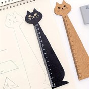 Resim Sevimli Kedi Şekilli Ahşap Cetvel - Okul, Ev ve Ofis Kırtasiye için Mükemmel! 