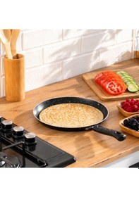 Resim Porsima 579.0093 Granit Yanmaz Yapışmaz Tava Krep Tavası 26 Cm Siyah 