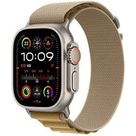 Resim Apple Watch Ultra 2 GPS + Cellular 49mm Natürel Titanyum Kasa ve Uçuk Kahve Alpine Loop - Orta Apple