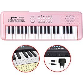 Resim Jwin CMK-1237 37 Tuşlu Elektronik Org Pembe - Etiket ve Adaptör 