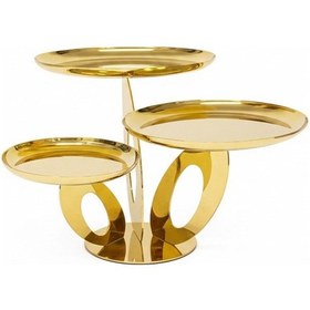 Resim Queen Gold 3 Lü Sunum Tabağı 26x20x15 Cm Gold 