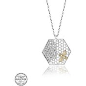 Resim Swarovski Taşlı Gümüş Arı Kadın Kolye (551180783) 