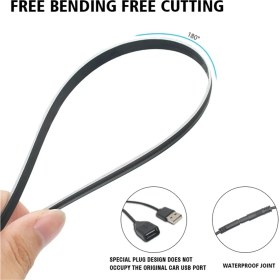 Resim Tesla Model 3 Y Araba Iç Mekan Rgb Neon Işık LED Strip Merkezi Konsolu Gösterge Tablosu Ortam Lambası (A) (Yurt Dışından) 