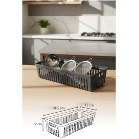 Resim Snippy Nivo - 3'lü Çekmece İçi Kaşıklık Seti Organizer Mutfak Düzenleyici Bıçaklık Kepçelik Gri Gri 