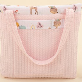 Resim Bebek Bakım Çantası - Şeker Pembe Örgü - Ceylan 