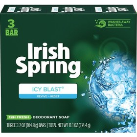 Resim Irish Spring Icy Blast Deodorant Bar Soap 3 x 104.8 G 