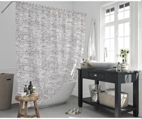 Resim Tropik Home Kahverengi Duş Perde Küflenmez Banyo Perdesi Yüksek Kalite Kumaş Küvet Perdesi 180x200cm Banyo Perde 