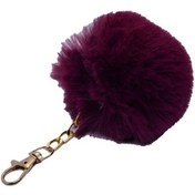 Resim Patlıcan Moru Renk Peluş Ponpon Anahtarlık 973 