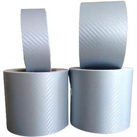 Resim Gri Karbon Folyo Şerit Araç Direk Çıta Kaplama Folyosu 4 Cm X 5 Metre 