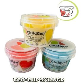 Resim Doğal Oyun Hamuru - Eco Cup- 3'lü Ana Renkler Mavi - Kırmızı - Sarı 3x125gr 