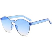 Resim Moonbıffy Motosiklet Moda Yuvarlak Şeker Lens Uv400 Çerçevesiz Güneş Gözlüğü Kadın/erkekwhıteblack51 Beyaz 