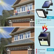 Resim 1 Güneş Enerjili Dış Mekan Hareket Sensörlü Işık, İnsan Vücudu Algılama Uzaktan Kumandalı Bahçe Lambası, Geniş Açı Bahçe, Çim, Veranda ve Koridor Aydınlatması için Üç Modlu LED Duvar Lambası 