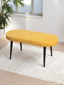 Resim Mymassa Bench - Soho Sarı - Ahşap Siyah Ayak 