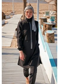 Resim Marina M2314 Paraşüt Basic Siyah Tam Kapalı Tesettür Mayo-siyah Siyah 