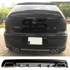 Resim Volkswagen Polo Mk4 Difüzör Arka Tampon Eki 2 Egzoz Çıkışlı Gri Lüx Tip 