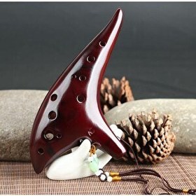 Resim Valkyrie 12 Delik Seramik Flüt Alto Ocarina Sualtı Müzik Enstrüman Müzik Lover Stil Acemi Enstrüman 