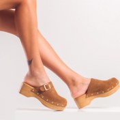 Resim PASSAGE SHOES Kadın Hakiki Süet Deri Takunya Terlik 6220 