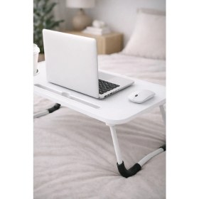 Resim Hodbehod Yatak Koltuk Masa Üstü Keyif Laptop Kahvaltı Sehpası Beyaz 