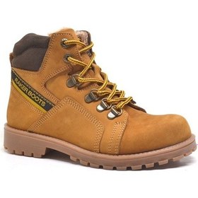 Resim Hakiki Deri Sarı Fermuarlı Kürklü Kız Erkek Çocuk Bot Sarı 