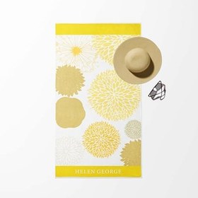 Resim Helen George Valencia - Sarı Beyaz Oversıze Plaj Havlusu 