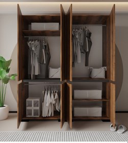 Resim Floransa 8 Kapılı Flr8-a3ar Ceviz- Antrasit Gardırop Ceviz - Antrasit 