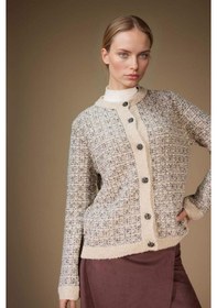 Resim Defacto Regular Fit Bisiklet Yaka Düğmeli Triko Hırka D7671ax25wner105 Ekru-er105 