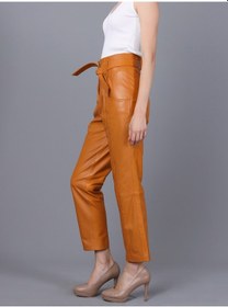 Resim Basics&more Kadın Hakiki Deri Pantolon P01 Camel 