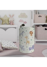 Resim Mekta Home Bebek Ve Çocuk Odası Safari Desenli Oyuncak Sepeti Renkli Çok Renkli 