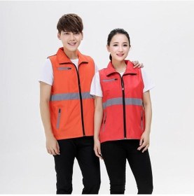 Resim Turuncu Yaz Yansıtıcı Spor Erkek Çalışma Motosiklet Elbise Tulum Erkek Kolsuz Örgü Balıkçılık Açık Açık Fotoğrafçılık Ceket Yelek Erkekler Için 