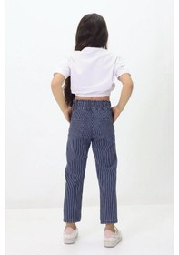 Resim Gzt Tekstil Kız C Ocuk Pantolon Tarzına Güvenen Kızlar İçin Pamuk Çizgili Likralı Kot Pantolon 6-15 Yaş Denim 